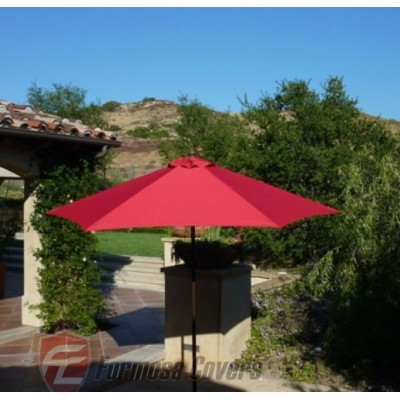 Formosa Covers 9ft Umbrella Replacement Canopy 6 Ribs in Red  (Canopy Only)   555696868